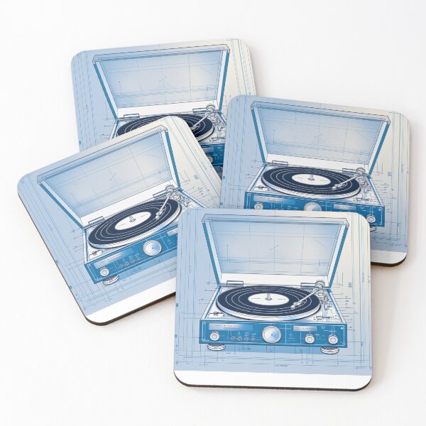 Item preview, Turntable Blueprint – Technical Diagram Design for Vinyl Lovers designed and sold by JCRockDesign.