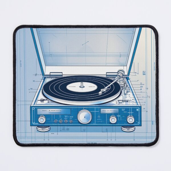 Item preview, Turntable Blueprint – Technical Diagram Design for Vinyl Lovers designed and sold by JCRockDesign.