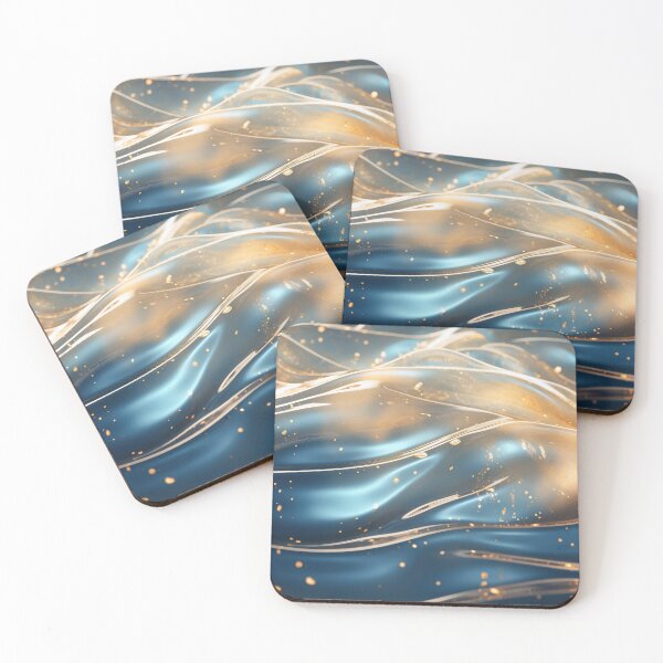Item preview, Golden Swirls on Azure Waves designed and sold by anytka.