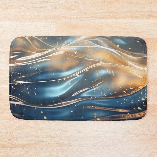 Item preview, Golden Swirls on Azure Waves designed and sold by anytka.