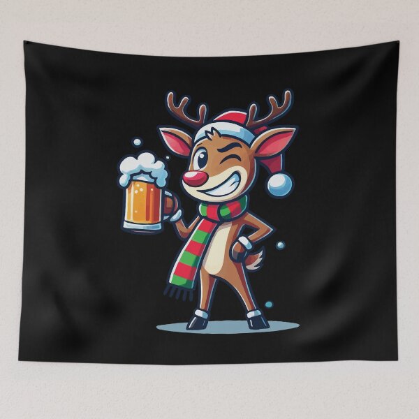 Item preview, Lustiger Weihnachtsbierliebhaber Rentier designed and sold by LuminOrb.