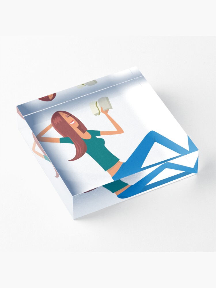 Alternate view of Good Book and young girl Acrylic Block