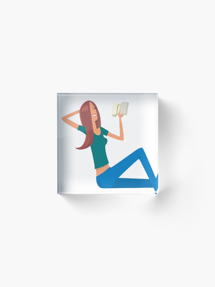 Alternate view of Good Book and young girl Acrylic Block