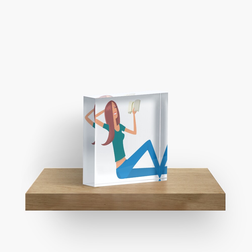 Good Book and young girl Acrylic Block