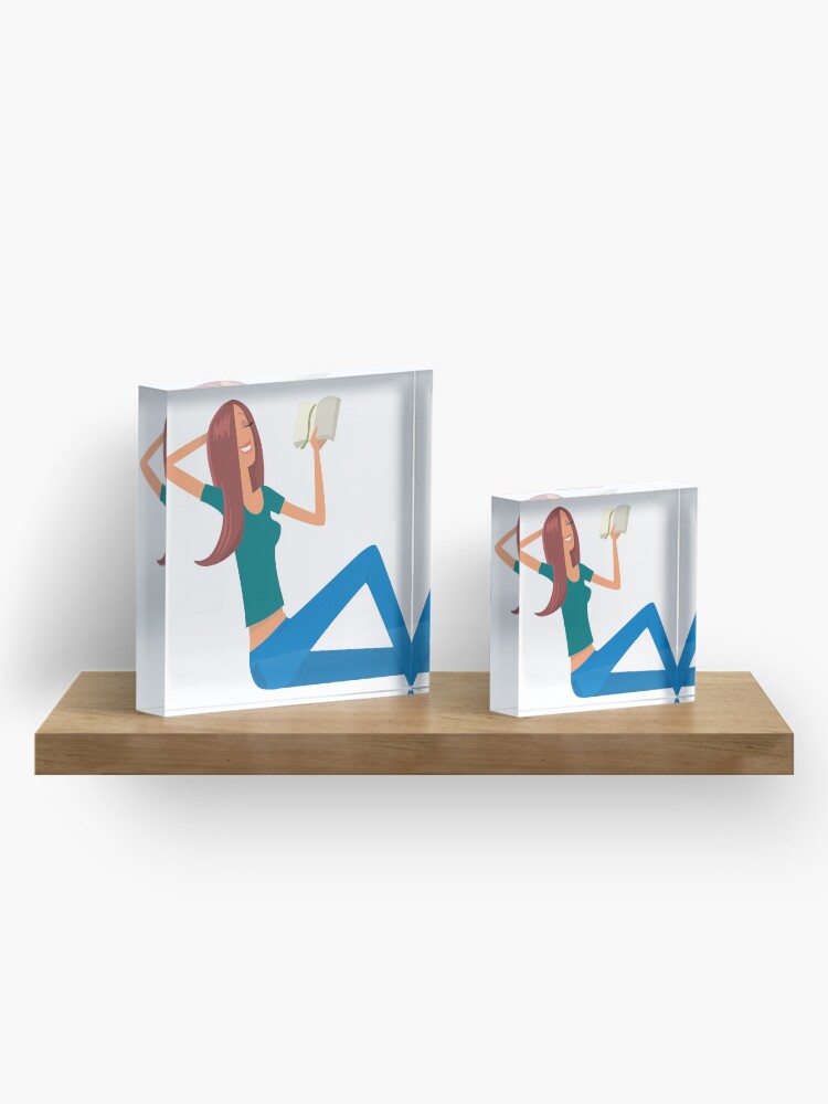 Alternate view of Good Book and young girl Acrylic Block
