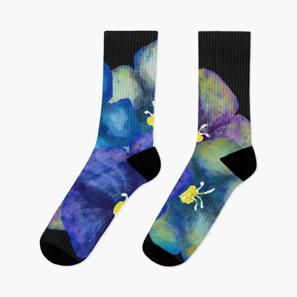 Item preview, Watercolor retro blue flowers designed and sold by Kyradem.