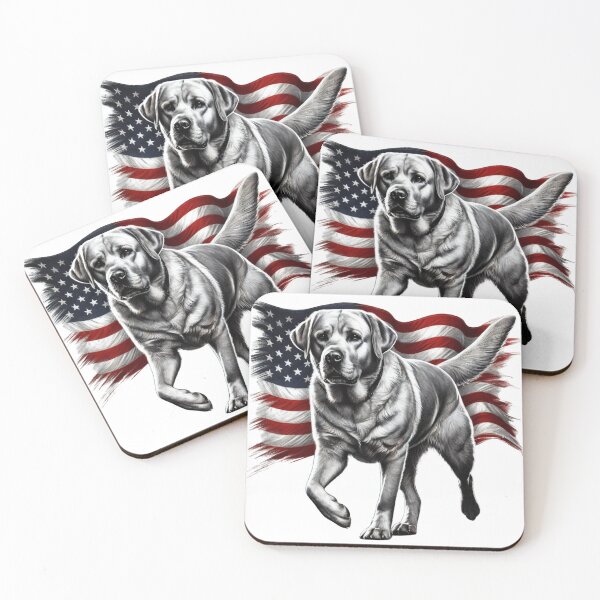 Item preview, Patriotic Labrador Walking American Flag Shirt - Dog Lover Design designed and sold by BlankCanvasHaHa.