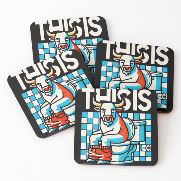 Item preview,  Funny Bull Bathroom Cartoon Design designed and sold by DrawHandArt.