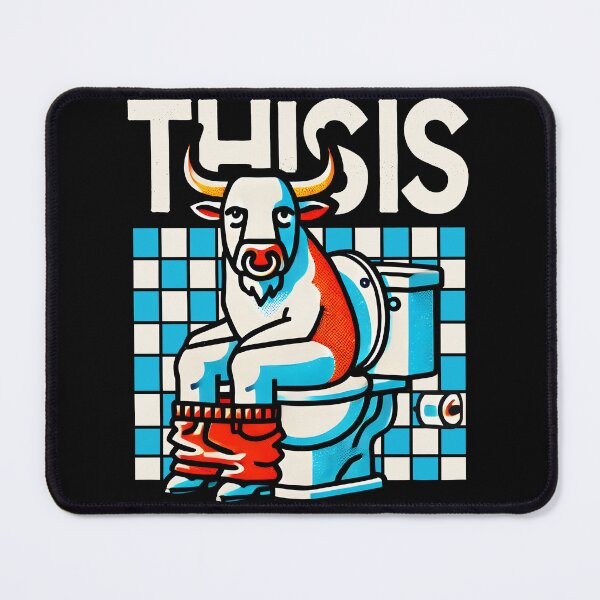 Item preview,  Funny Bull Bathroom Cartoon Design designed and sold by DrawHandArt.