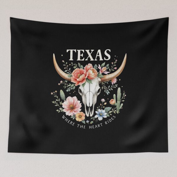 Item preview, Texas, desert cactus, cowgirl, cow Skull and succulents plant, texan catus and flowers designed and sold by Collagedream.