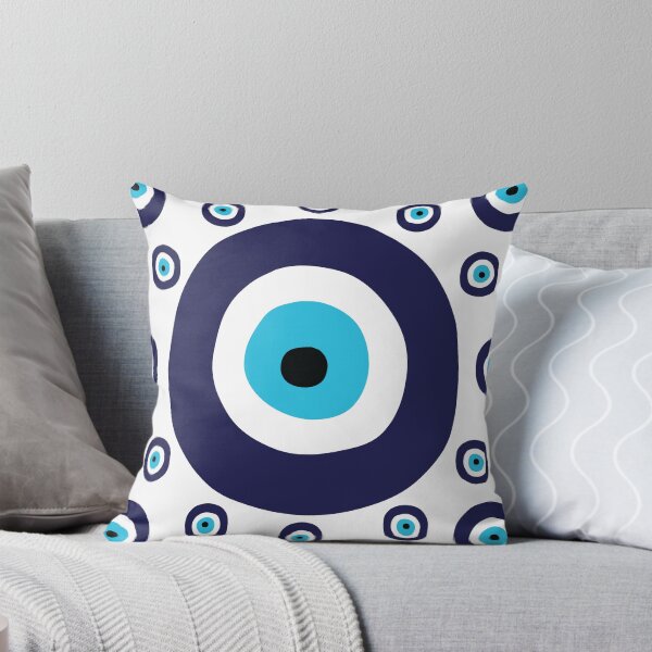Item preview, Navy Blue and Aqua Nazar Evil Eye Lucky Charm Pattern designed and sold by HotHibiscus.