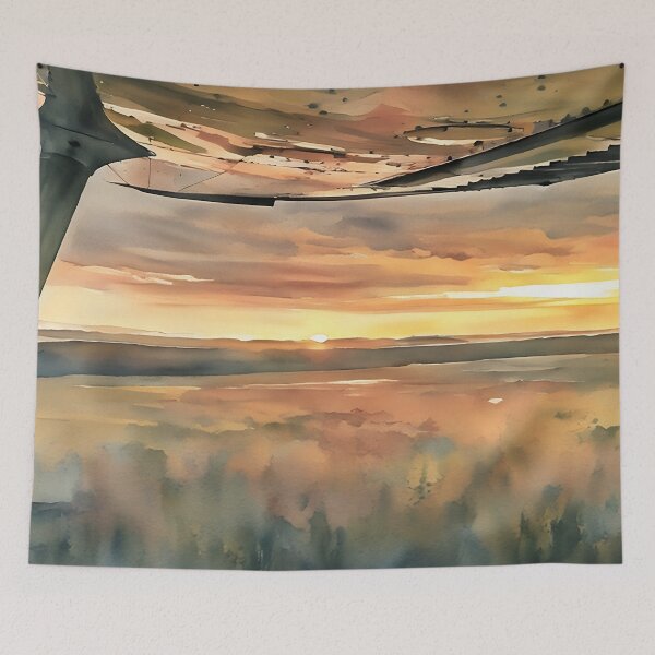 Artikelvorschau, Sonnenuntergang über dem Puget Sound (Aquarell) entworfen und verkauft von flyscenicair.