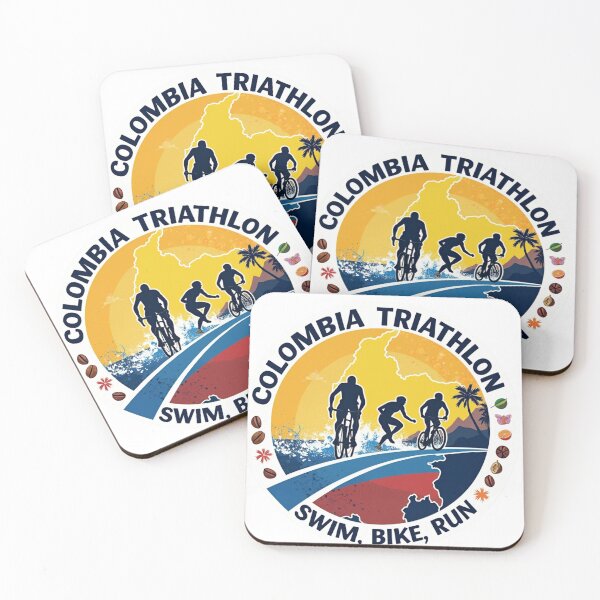 Item preview, ColombiaTriathlon Illustration – Swim, Bike, Run  designed and sold by Triathlongram.