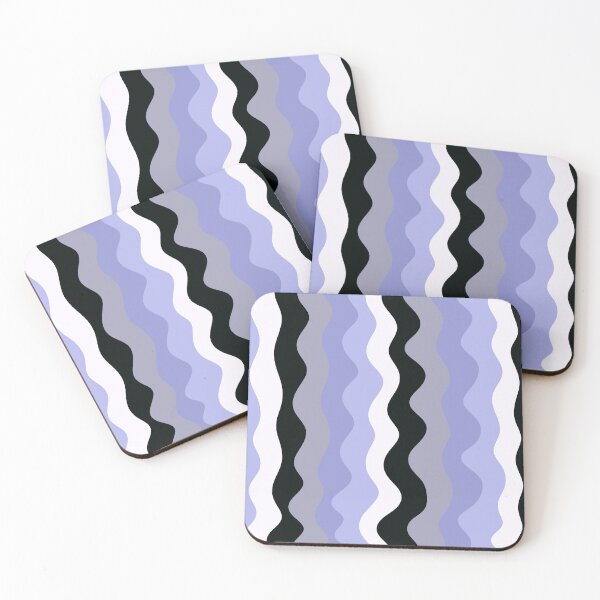 Item preview, Cool Wavy Stripes, Abstract Pattern, Purple Black White designed and sold by velvetearth.
