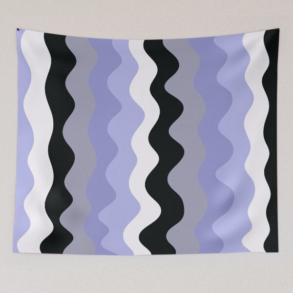 Item preview, Cool Wavy Stripes, Abstract Pattern, Purple Black White designed and sold by velvetearth.