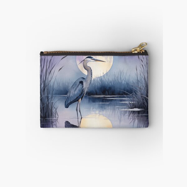 Item preview, Graceful Crane Under Moonlit Waters designed and sold by WaterBirdArt.