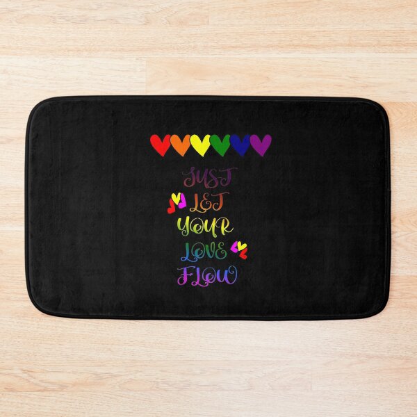 Item preview, "JUST LET YOUR LOVE FLOW" - BOLD Rainbow TEXT with hearts. designed and sold by ArtDesign-ZA.
