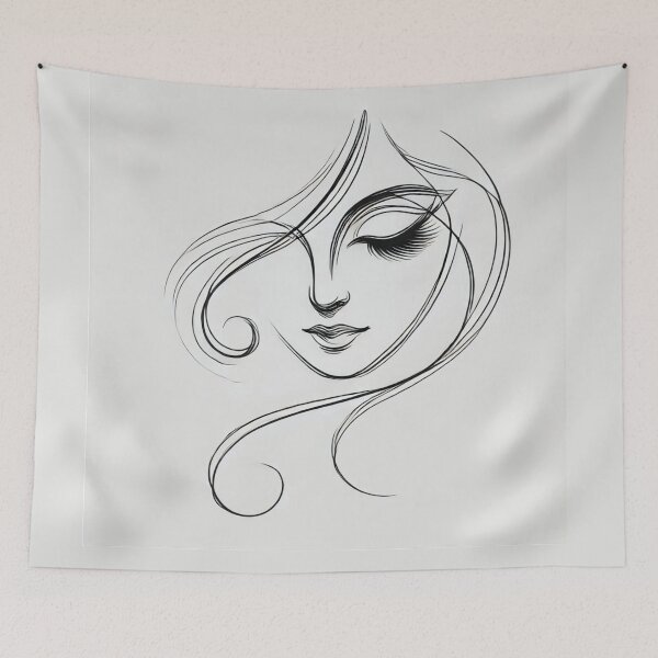 Item preview, Arte lineal etéreo: diseño de rostro elegante n.° 5 (estilo zen) designed and sold by red one.