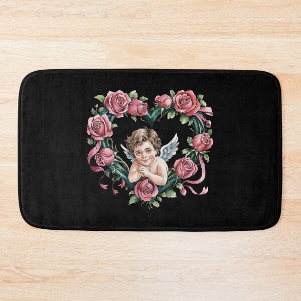 Aperçu de l'œuvre Illustration d'un ange charmant dans une couronne de roses en forme de cœur créée et vendue par love3617.