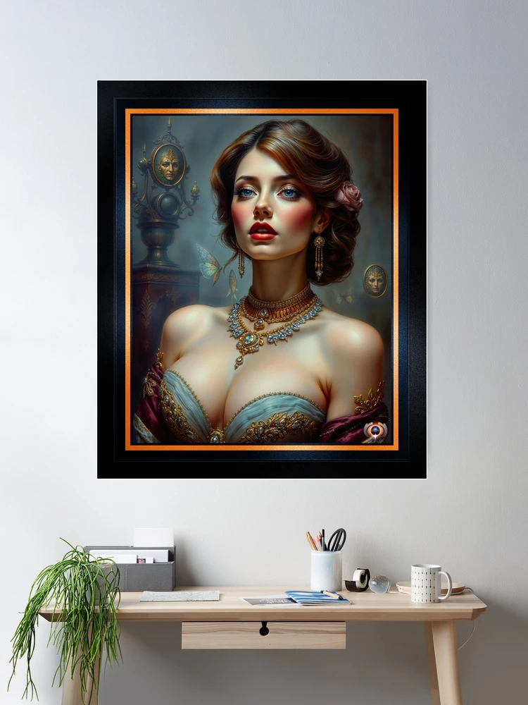 Stunning Victorian Era Portrait of The Elegant Celyia Astrelargus AI Concept Art by Xzendor7 2 Stunning Victorian Era Portrait of The Elegant Celyia Astrelargus Stunning AI Concept Art by Xzendor7 Room Decor Poster Art Print
