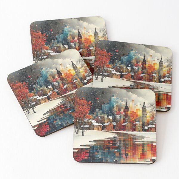 Item preview, Pixelated Winter Reflections designed and sold by bloorose.