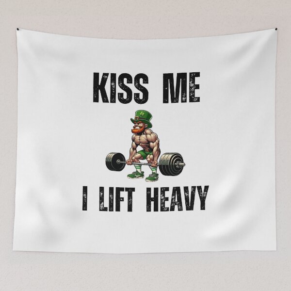 Item preview, Kiss me I lift Heavy St. Patrick's Day Workout Gym designed and sold by snowry.