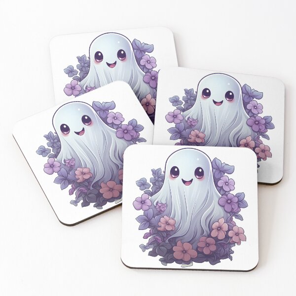 Item preview, Purple Floral Kawaii Ghost designed and sold by Poison-Potion.