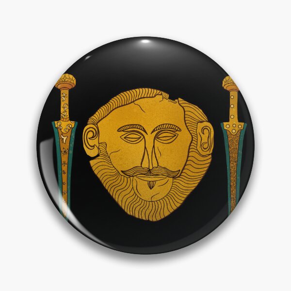 Item preview, Mask of Agamemnon with Mycenaean daggers - Bronze Age Art designed and sold by Ancient-Tales.