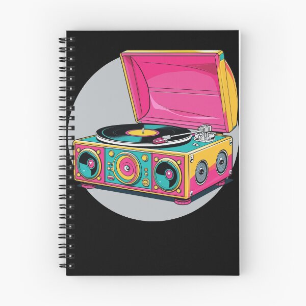 Aperçu de l'œuvre Tourne-disque rétro : ambiance vintage en couleur créée et vendue par JCRockDesign.