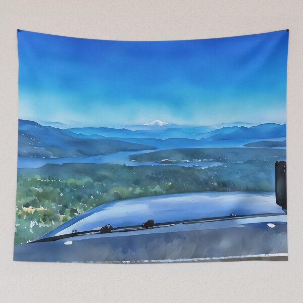 Item preview, San Juan Islands from airplane (Watercolor) designed and sold by flyscenicair.