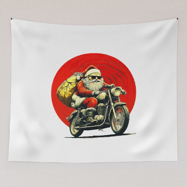 Item preview, Santa Claus Riding Motorcycle Graphic , Christmas Biker Santa , Holiday Santa Claus Biker , Xmas Motorcycle designed and sold by Indyadizine.