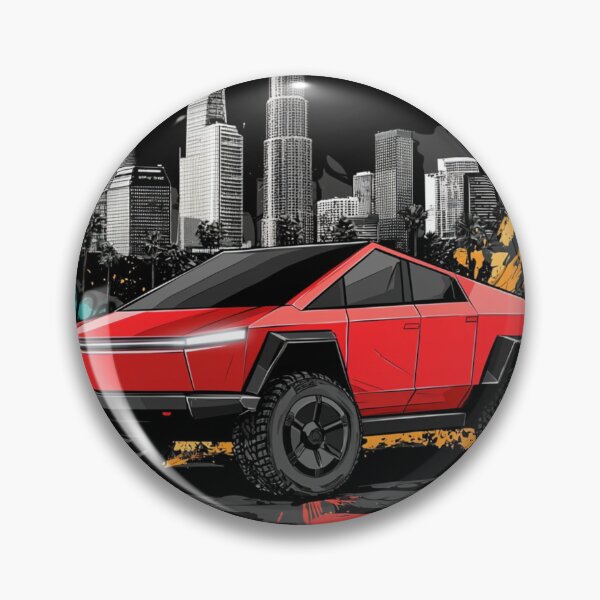Item preview, Red Tesla Cybertruck Cyber Truck SUV Poster Art designed and sold by StreetRydz.