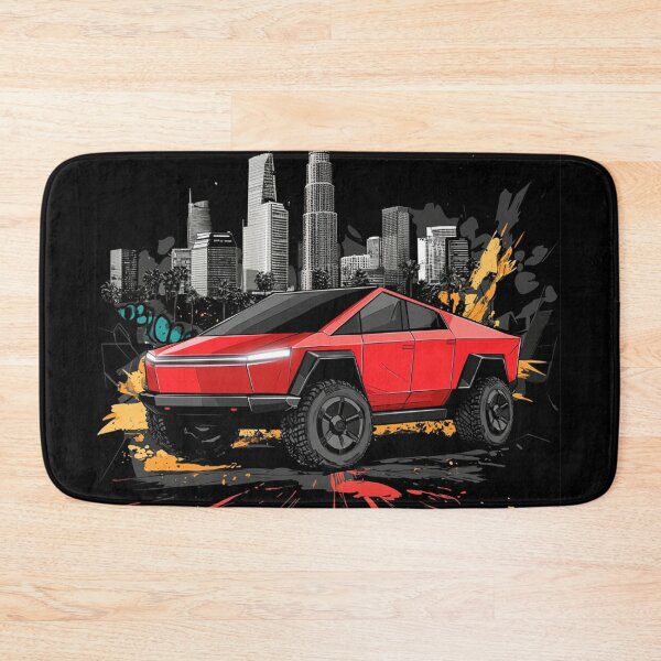 Item preview, Red Tesla Cybertruck Cyber Truck SUV Poster Art designed and sold by StreetRydz.