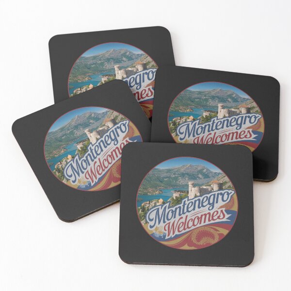 Item preview, Montenegro Welcomes Flag Map Kotor, Budva, Sveti Stefan designed and sold by AnimalsDH305.