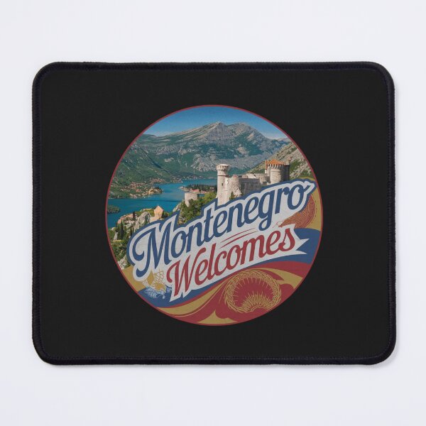 Item preview, Montenegro Welcomes Flag Map Kotor, Budva, Sveti Stefan designed and sold by AnimalsDH305.