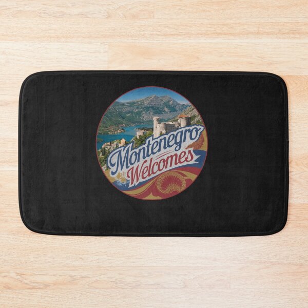 Item preview, Montenegro Welcomes Flag Map Kotor, Budva, Sveti Stefan designed and sold by AnimalsDH305.