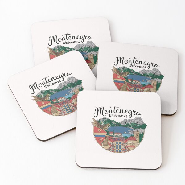 Item preview, Montenegro Welcomes Flag Map Kotor, Budva, Sveti Stefan designed and sold by AnimalsDH305.