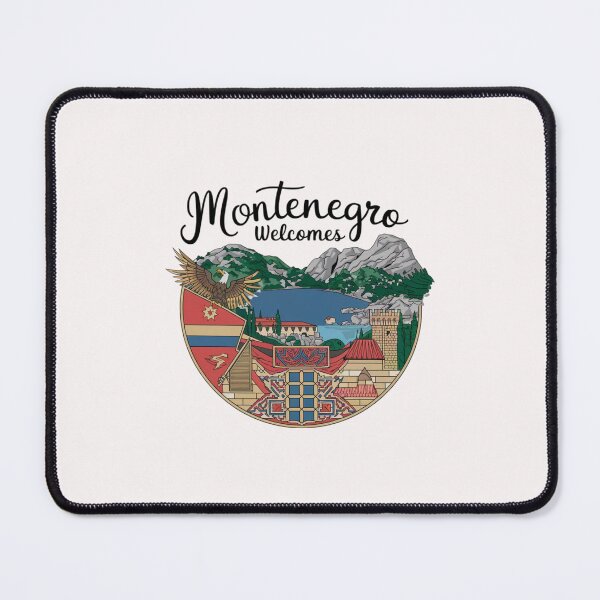 Item preview, Montenegro Welcomes Flag Map Kotor, Budva, Sveti Stefan designed and sold by AnimalsDH305.