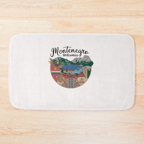 Item preview, Montenegro Welcomes Flag Map Kotor, Budva, Sveti Stefan designed and sold by AnimalsDH305.