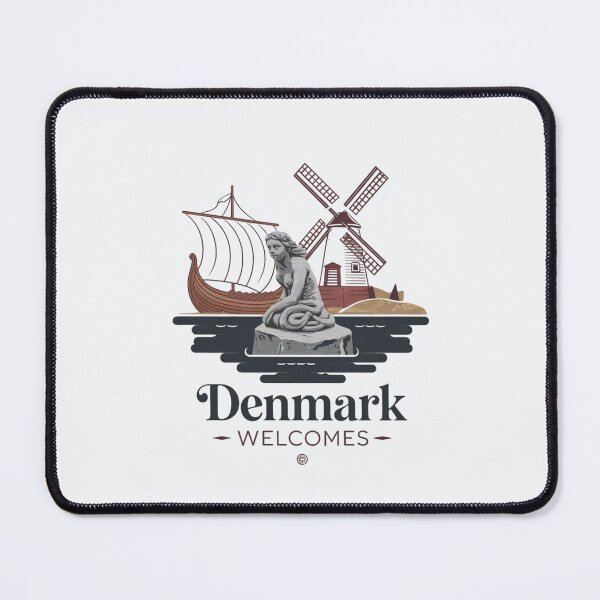 Item preview, Denmark Welcomes Flag Map Copenhagen, Legoland, Little designed and sold by AnimalsDH305.