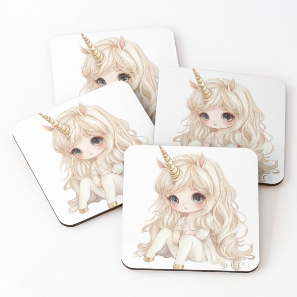 Artikelvorschau, Anime Einhorn Mädchen Chibi mit süßem Horn entworfen und verkauft von MariaTsy.
