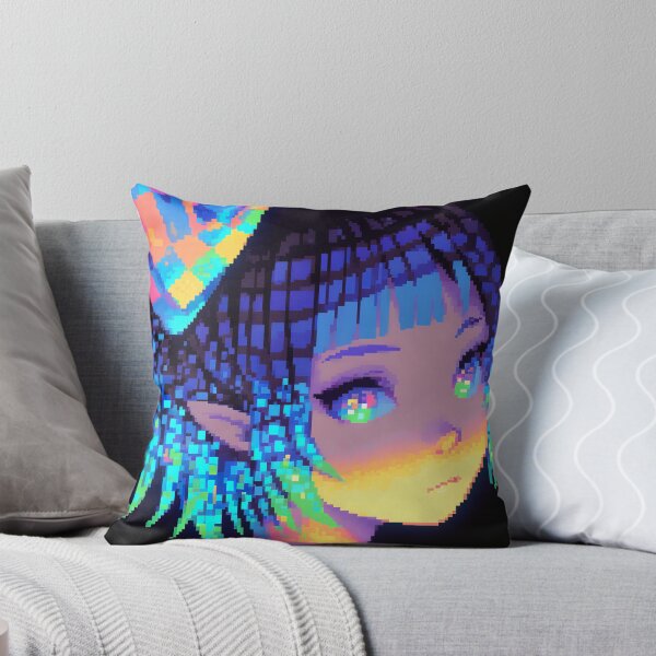 Item preview, Kawaii Neon Pixel Kimono Anime Girl designed and sold by bubblegoth.