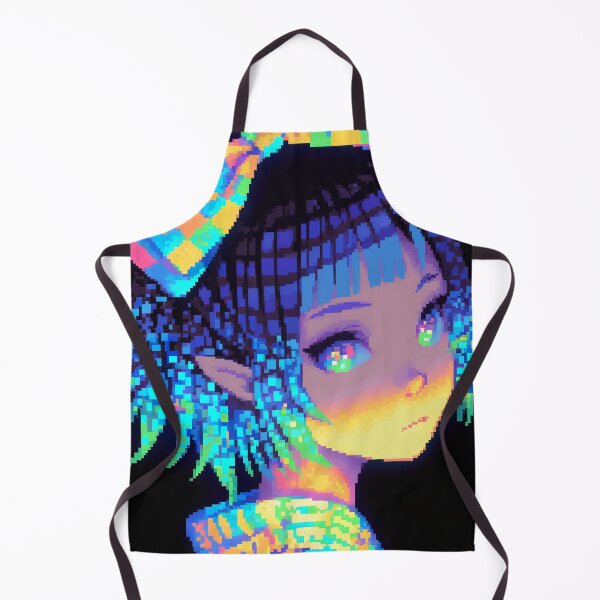 Item preview, Kawaii Neon Pixel Kimono Anime Girl designed and sold by bubblegoth.