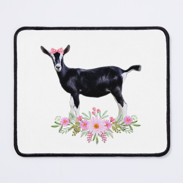 Item preview, Alpine goat, Cute baby goat with bow and flowers designed and sold by CritterCapers.