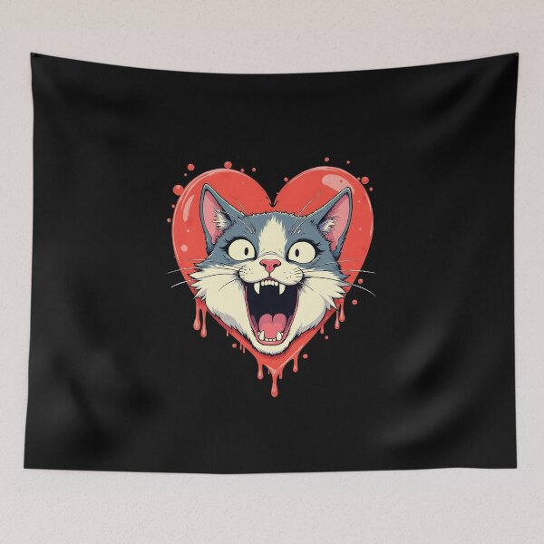 Item preview, Vampire Cat Heart Ghotic designed and sold by HeadTurningArt.