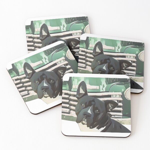 Item preview, 1953 CHEVY PICK UP TRUCK AND BLACK AND WHITE BULLDOG designed and sold by TaraPen.