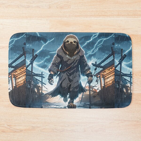 Item preview, Sloth Monk Entering a Stormy Fishing Village designed and sold by Slick-Waffles.