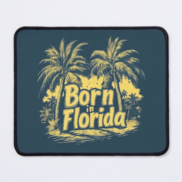 Item preview, Born in Florida Yellow Palm Trees designed and sold by OriginalBeerCat.