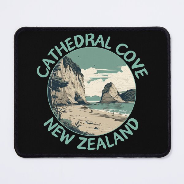 Item preview, Cathedral Cove in New Zealand Retro Travel Art Emblem designed and sold by MaateoDesign.