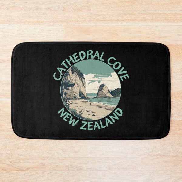 Item preview, Cathedral Cove in New Zealand Retro Travel Art Emblem designed and sold by MaateoDesign.